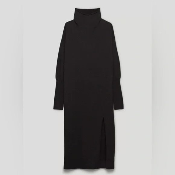 Aritzia Wilfred Cyprie Merino Wool Mock Neck Chalet Sweater Midi Dress Sz XS - Picture 4 of 11